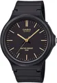 Quarzuhr, Armbanduhr, Herrenuhr, analog, Resinarmband, Acrylglas schwarz-goldfarben