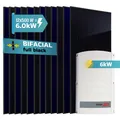 SUNNIVA 6.0 kW Solaranlage, 12x 500 W Solarmodule Fullblack Bifacial, Wechselrichter SolarEdge SE6K (3-phasig)