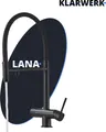 Lana | 3 Wege Schwarz matt ausziehbare Armatur | Edelstahl Trinkwasser Osmose Wasserhahn Küche |Mischbatterie - 360 Grad drehbar | Filter 3 Anschlüsse