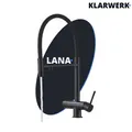 KLARWERK LANA Schwarz 3 Wege Filterarmatur auszieh/ Osmose Wasserhahn Edelstahl