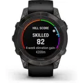 GARMIN FĒNIX 7 PRO - SAPPHIRE SOLAR EDITION Schwarz/Carbongrau Titan DLC mit QuickFit-Silikon-Armband 22 mm