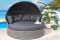 riess-ambiente Sonneninsel PLAYA LIVING 165cm grau/anthrazit - Rattanoptik, platzsparend, Garten, Einzelartikel 1 Teile, einfahrbares Fußteil & klappbaren Dach - Bezug waschbar & inkl. Kissen