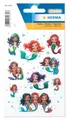 HERMA Meerjungfrau Aufkleber, Mädchen Glitzer Sticker für Kinder & Kleinkinder, Kinderaufkleber mit Mermaid Motiv für Stickeralbum Scrapbook Fotoalbum Geschenk Geburtstag Dekoration Briefe Basteln