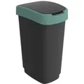 PROREGAL Klassischer Abfalleimer Für Innenbereich 50 Liter HxBxT 60 x 29,8 x 40 cm Kunststoff Schwarz-Grün
