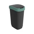 PROREGAL Klassischer Abfalleimer für Innenbereich | 50 Liter, HxBxT 60x29,8x40cm | Kunststoff | Schwarz-Grün
