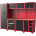 Feistos Hochschrank "Juno 3",schwarz/rot,264 x 46 x 198 cm