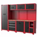 Feistos Hochschrank "Juno 3", schwarz/rot, 264 x 46 x 198 cm
