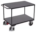 VARIOfit Schwerer Tischwagen mit Schiebegriff und 2 Ladeflächen 850x500mm Anthrazitgrau RAL 7016