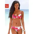 Bügel-Bikini LASCANA, Damen, Gr. 38, Cup F, bunt (weiß, bedruckt), Polyamid, floral, Bikini-Sets, mit plakativem Blütenprint