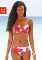 Bügel-Bikini, mit plakativem Blütenprint, Gr. 38 - Cup F, weiß-bedruckt Cup F