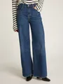 Weite Jeans "WIDE LEG HW LOU", mit Logo-Badge, mit Nieten, mit Bügelfalten, Gr. 32 - Länge 32, Lou Länge 32