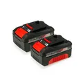 EINHELL Ersatzakku, PXC-Twinpack, 4 Ah, 18 V, Lithium-Ionen, Rot | Schwarz