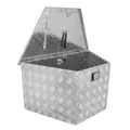 Güde Alu Deichselbox GT 120-120L abschließbare Aluminium Werkzeugbox für Anhänger, Pickup & Werkstatt - Tränenblech mit Stoßdämpfer