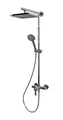 Duschsystem Regendusche mit Einhebelmischer und Kopfbrause eckig chrom von Schulte