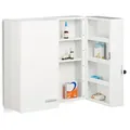 Relaxdays Medizinschrank, Weiß, Metall, 53x53x20 cm, Badezimmer, Badezimmerschränke, Medizinschränke