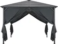 vidaXL Gartenpavillon mit Vorhang Aluminium 3×3 m Schwarz