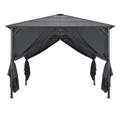 vidaXL Pavillon, Gartenpavillon mit Vorhang Aluminium 3×3 m Schwarz