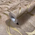 Marburg Vliestapete mit Blättern in BetonoptikFloral Braun Gold FSC