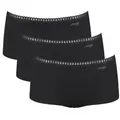 Sloggi 3P GO Crush Hipster Shorts Schwarz Baumwolle XX-Large Damen