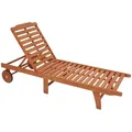 Gardenson Sonnenliege, Braun, Holz, Eukalyptusholz, Hartholz, 63x30x197 cm, wetterbeständig, UV-beständig, klappbar, stufenlos verstellbar, Gartenmöbel, Gartenliegen