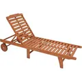 Garden-Pleasure Sonnenliege PALM SPRINGS, aus Holz, braun, klappbar, mit Rollen, 197 x 63 cm, belastbar bis 120 kg