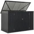Juskys Mülltonnenbox, Anthrazit, Metall, 200x128x105 cm, Aufbewahrung & Schutzhüllen