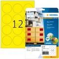 HERMA 5152 Neonetiketten DIN A4 rund Ø 60 mm neongelb permanent haftend 240 St.