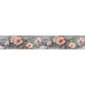 A.S. Création Selbstklebende Bordüre mit Blumen in Grau Rosa 5 m x 0,10 m