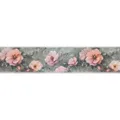 Selbstklebende Bordüre mit tropischen Blättern im Urban Jungle Stil – Grau, Rosa