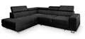 Masseno Ecksofa NOLA L-S mit Schlaffunktion L-Form, Klassisch Sofa mit Bettkasten, Wohnzimmersofa, Couch, Soffa, Bettsofa, Couchgarnitur - Schwarz, Monolith 95