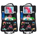 HECKBO 2x Kinder Autositz Rückenlehnenschutz Organizer verstellbarer Tablet Tasche – Monster Truck - 70x45cm + Getränkehalter + Aufbewahrungsnetz