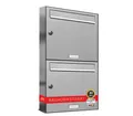 AL Briefkastensysteme Wandbriefkasten 2 Fach Premium Edelstahl Briefkasten Post A4 modern robustwetterfest
