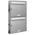 2er Premium Edelstahl Briefkasten Anlage für Außen Wand Design Postkasten 1x2 S