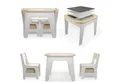 Juskys Kindersitzgruppe Milou, Set mit 2 Stühlen & 1 Tisch, Holz Spieltisch, Stauraum & Wendeplatten