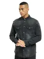 Brandit Riley Denim Shirt Long Sleeve, Farbe: Black, Größe: 4XL