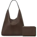 Große Wildleder Tote Bag Damen Handtasche Braun - Braun