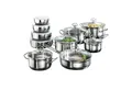 Karcher Topf-Set Kochtopfset Jasmin, Edelstahl (20-tlg), inkl. Glasdeckel und Edelstahl Schüssel Set, Induktion