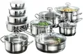 Karcher Topfset Jasmin 20 - Teilig Edelstahl Kochtopf Set Induktion Inkl. Glasde