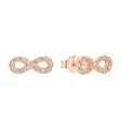 s.Oliver Ohrstecker 925 Sterling Silber Damen Ohrstecker, mit Zirkonia synth., 0,5 cm, Roséfarben, Infinity, Kommt in Schmuck Geschenk Box, 2032883