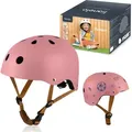 LIONELO Schutzhelm für Kinder Helmet verstellbar 50-56 cm, Kinnschutz, Intertek er Helm für Mädchen und Jungen, Größe S - Rosa - Rosa