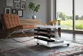 designimpex Design Couchtisch DC-2 Weiß Hochglanz/Schwarz Hochglanz 60x60x45cm Rollen eckig Ablage modern quadratisch Wohnzimmertisch Beistelltisch Sofatisch Wohnzimmer kleine Räume Living Room Table