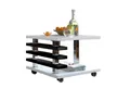 designimpex Couchtisch mit ROLLEN DC-2 Weiß - Schwarz Hochglanz Wohnzimmertisch 60x60x45cm