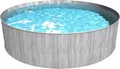 Steinbach Stahlwand Swimming Pool "New Splasher Secure" dunkelgraue Holzoptik Ø 350 x 90 cm