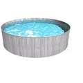 Steinbach Stahlwand Swimming Pool "New Splasher Secure",dunkelgraue Holzoptik,Ø 350 x 90 cm