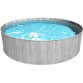 Stahlwand Swimming Pool 'new Splasher Secure', Dunkelgraue Holzoptik, Ø 350 X 90 Cm - Steinbach