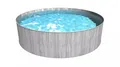 Steinbach Stahlwand Swimming Pool "New Splasher Secure", dunkelgraue Holzoptik, Ø 350 x 90 cm