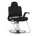 BarberPub Friseurstuhl Friseureinrichtung 8817 (Schwarz)