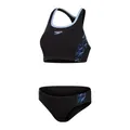 Speedo Damen Bikini Set Placement Black-True Cobalt-Curious Blue 36