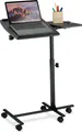 Relaxdays Laptoptisch, höhenverstellbar, mit Rollen, neigbare Tischplatte, PC Tisch, HxBxT: 65–85 x 61 x 40 cm, schwarz
