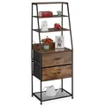 Relaxdays Vintage Regal im Industrial Design Dunkelbraun,Schwarz